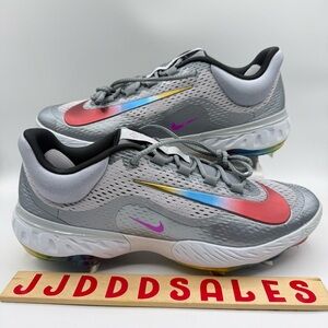 Nike Alpha Huarache Elite 4 Baseball Cleats Rainbow FZ3328-001 Men’s Sz 13.5